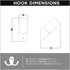 Franklin Brass Modern Slant (5-Pack) Single Wall Hooks 1-Prong Coat/Hat Pure White/Brass Hooks for Hanging Wall Mount Hanger Clothes, Purse, Bag, ...