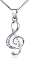 Music Note Pendant Necklace 925 Sterling Sliver Cubic Zirconia for Women Mother’s Day Valentine's Day Christmas Jewelry Gift Chain 18 Inches...