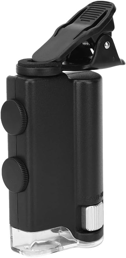 Oumefar 60-100X Magnification Camera Portable Clip Microscope Magnifier Loupe LED Clip Loupe Microscope Mini Portable Clip Microscope Magnifier Lo...