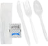 Plastic Utensils Individually Wrapped, Plastic Cutlery Packets, Spoons And Forks Set Disposable With Napkin Salt Pepper, 25 Pack...