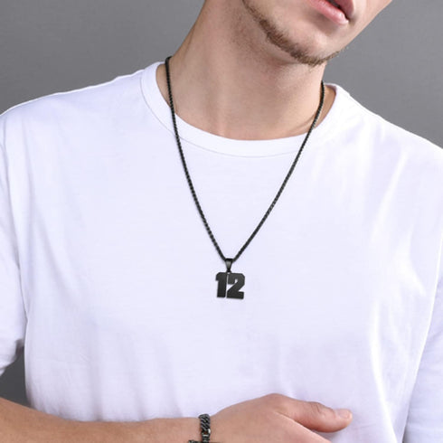 MUERDOU Number Necklace for Men Athletes Number Chain Stainless Steel Jersey Pendant Personalized Sports Jewelry Gift for Men Basketball Baseball ...