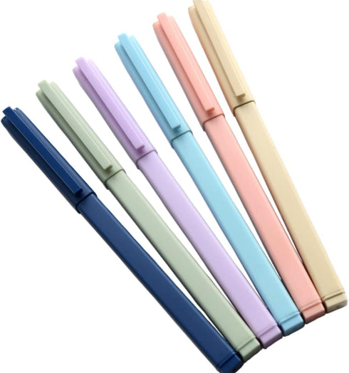 New Solid Color Gel Ink Pens 0.5mm Point Square body Gel Pen for Writing Signature Pack of 6pcs...