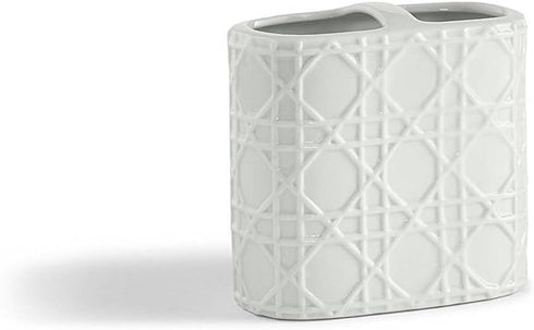 Kassatex ARN-TBH Rattan Toothbrush Holder, Porcelain...