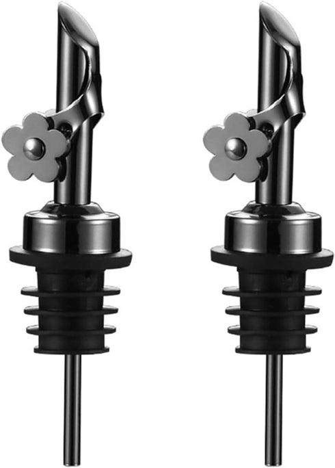 2 Pack Stainless Steel Oil Pour Spouts, Premium Replacement Bottle Pourers Oil Spout Liquor Pourers Auto Flip Feature for Liquids, Olive Oil, Wine...