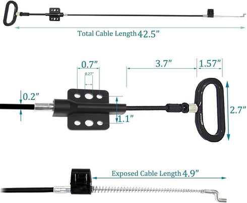 2Pcs Recliner Cables Replacement D-Ring Cables, Exposed 4.9" Total 33.7", Fit Ashley and Most Recliner...
