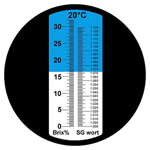 TRZ Brix Refractometer with ATC, Handheld Refractometer,Dual Scale-Specific Gravity 1.000-1.130 and Brix 0-32% for Beer Wine and Fruit...