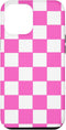 iPhone 13 Pro Max Pink and white checkered classic checkerboard Case...