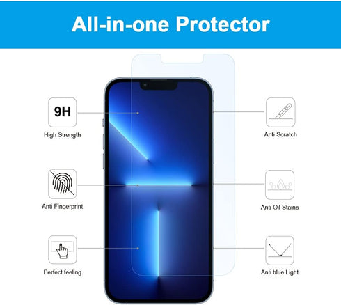 Anti-Blue Light Screen Protector for iPhone 13 Pro Max/iPhone 14 Plus, Eye Protection 9H Tempered Glass, Anti Blue Ray Glass Screen Cover, Blue Li...