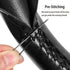 SEG Direct Genuine Leather Steering Wheel Cover, Stitch On Wrap, for 14 1/2-15 inches Round and D-Type Steering Wheels, Black...