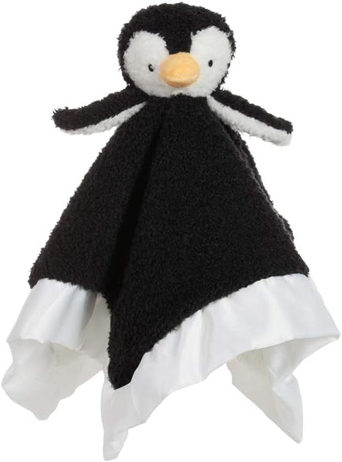 Apricot Lamb Stuffed Animals Soft Security Blanket Black Penguin Infant Nursery Character Blanket Luxury Snuggler Plush(Black Penguin, 14 Inches)...
