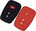Lcyam Key Fob Cover Case for 2019-2022 Toyota Corolla Hatchback RAV4 XLE Prius 3 Button Smart Key , Black Red...