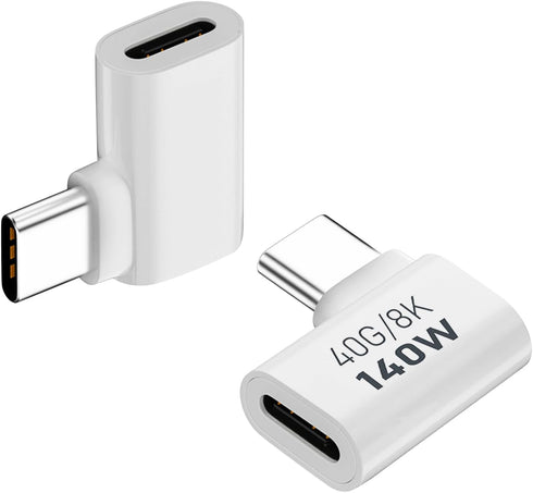 AreMe 2 Pack USB C Male to Female Adapter, 90 Degree Right Angle 140W Type C Extender Adapter for Thunderbolt 4/3, MacBook Pro/Air, Laptop, Phones...