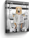 Golden Retriever Canvas Wall Art Black and White Funny Pictures Farmhouse Bathroom Wall Decor Dog Sitting in Toilet Painting for Toilet Bathroom D...