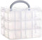 1PC 3-Tier Stackable Craft Storage Containers Plastic Jewelry Box Organizers with 18 Compartments for Bead,Earring,Necklace,Arts and Craft,Jewelry...