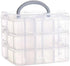 1PC 3-Tier Stackable Craft Storage Containers Plastic Jewelry Box Organizers with 18 Compartments for Bead,Earring,Necklace,Arts and Craft,Jewelry...