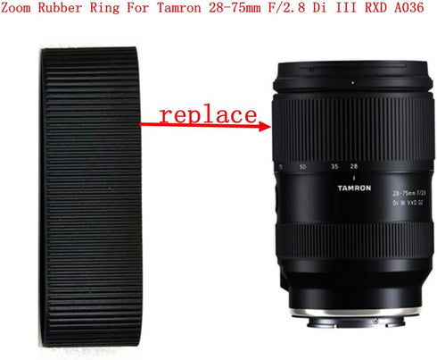 Camera Lens Rubber, Recise Zoom Grip Rubber for Tamron 28-75mm F/2.8 Di III RXD A036 Replacement Rubber...