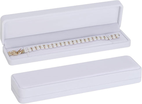 LETURE 2 Pieces Long Velvet Chain Necklace Gift Box Set, Bracelet Storage Case, Jewellry Display Box for Wedding, Engagement,Proposal, Birthday an...