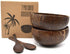 Coconut Bowl & Wooden Spoons Bowl Set - Birthday Gifts for Women - Coconut Bowls for Eco Friendly Kitchen Decor, Acai Bowls & Smoothie Bowls, medi...