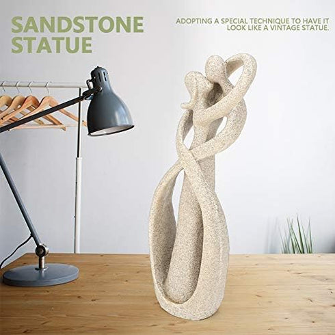 Sandstone Statue, Handmade Sandstone Kiss Lovers Couple Statue Abstract Sculpture Statue Art Craft Decoration...