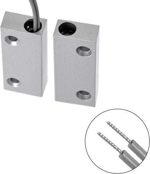 uxcell Rolling Door Contact Magnetic Reed Switch Alarm with 2 Wires for N.C. Applications MC-52 2Set...