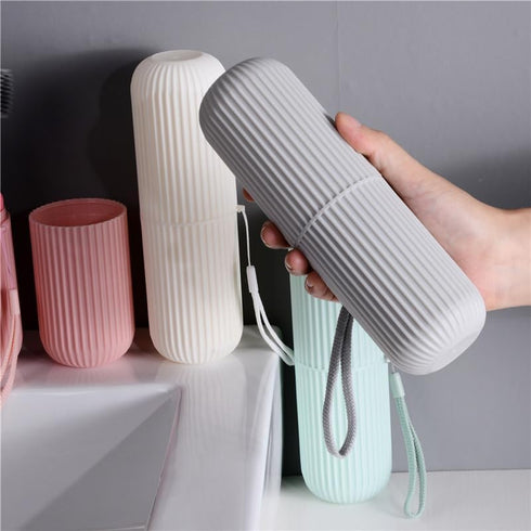 Travel Toothbrush Cup Case,Toothbrush Holder with Cover Travel Toothbrush Containers Portable Toothpaste Storage Toothbrush Case and Carrier (Box-...
