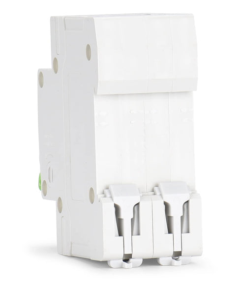 12V-110V DC Miniature Circuit Breaker, 15 Amp 2 Pole Battery Breaker Protector for Solar PV System and RV, Thermal Magnetic Trip, DIN Rail Mount, ...