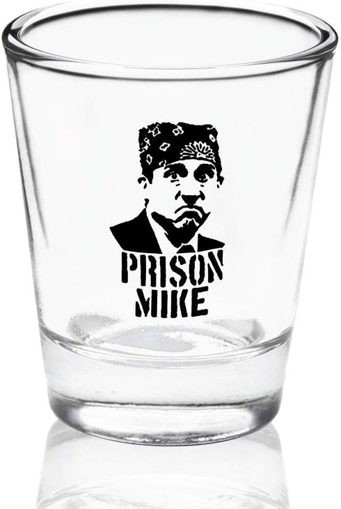 The Office Merchandise Shot Glass Gift Set - Prison Mike, Dunder Mifflin, & Bears Beets Battlestar Galactica - The Office Gifts for Men and Women...
