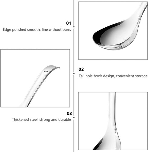 Cabilock Stainless Steel Rice Paddle Rice Cooker Spoon Rice Servers Soup Ladle Oil Skimmer Spoon for Rice Maker Soup Cooking...