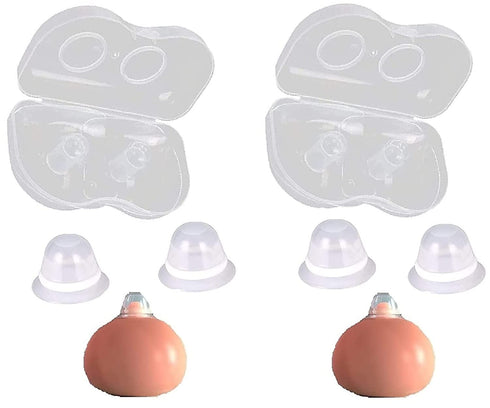 2Pair Nipplesuckers Nipple Corrector for Flat Inverted Nipples for Breastfeeding Mother or Women Silicone with Clear Case...