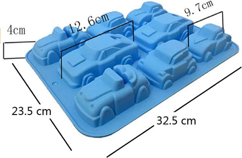 Silicone Carton Car Mold Baking Molds Bakeware for Birthday Theme Party, Muffin Cups, Ice Cube, Soap, Wafer, Cake, Bread, Tart, Pie and More (2 pi...