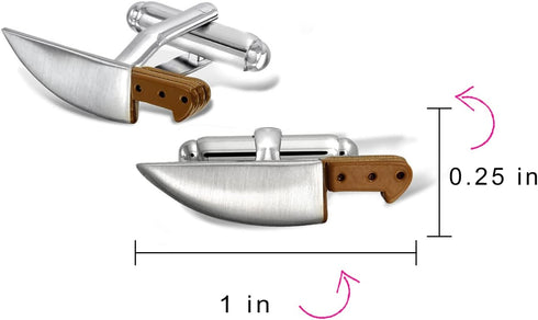 Personalize Culinary Gourmet Cook Foodie Restaurant Owner Shirt Chef Knife Cufflinks For Men For Graduation Bullet Hinge Back Silver Tone Stainles...