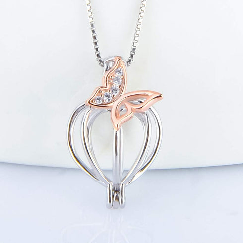 925 Sterling Silver Butterfly CZ Cage Pendants Crafting Charm for DIY Necklace Bracelet Jewelry Making...