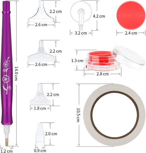 Sonsage Diamond Art Painting Pen for Adult,Flower Printing Pen 5D DIY Diamond Art Accessories Kits,Multi Replacement Drill Pen,Gem Jewel Wax Picke...