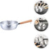 Hemoton Nonstick Saucepan Stainless Steel Yukihira Pan Small Sauce Pot Traditional Japanese Saucepan with Wooden Handle for Ramen Tempura Milk 20c...