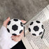 Silicone Case for Airpods 2 &1, Cute Cool Basketball Football Soccer Soft Cover with Anti-Lost Keychain (Football Case)...