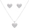 Lavencious CZ Paved Heart Shape Pendant Necklace and Cluster Earrings Jewelry Set for Women...