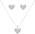 Lavencious CZ Paved Heart Shape Pendant Necklace and Cluster Earrings Jewelry Set for Women...