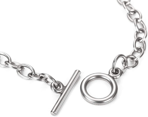 OBSEDE Charm Bracelet Chain Making Kit Stainless Steel Link with OT Toggle Clasp for Women DIY Jewelry Crafts, 5 Pieces...