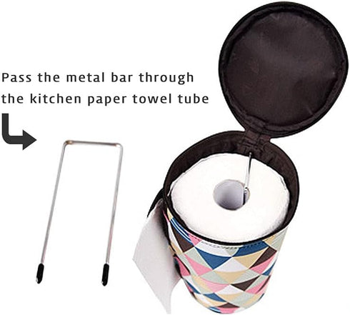 Olve Kitchen Paper Towel Holder Hanging Paper Towel Dispenser Cover for Kitchen, Camping Outdoor (Brown)...