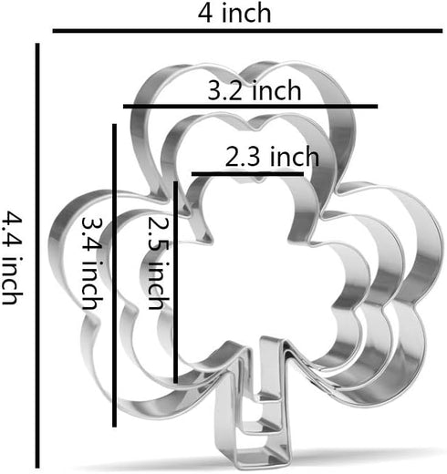 Shamrocks Cookie Cutter Set - 3 Piece - Stainless Steel...