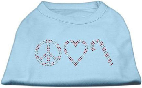 Mirage Pet Products 10-Inch Peace, Love, and Candy Canes Print Shirt for Pets, Small, Emerald Green...