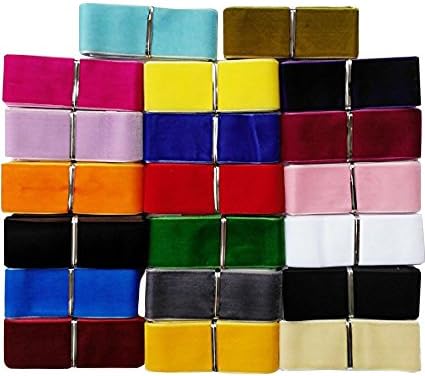 Chenkou Craft 20Yards 1 1/2" Velvet Ribbon Total 20 Colors Assorted Lots Bulk...