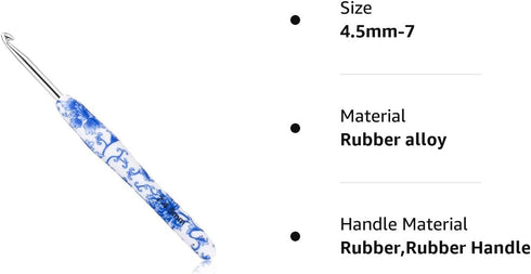 BCMRUN 4.5 mm(7) Crochet Hook, Ergonomic Handle for Arthritic Hands, Soft Rubber Grip Extra Long? Knitting Needles for Beginners and Knitting Croc...