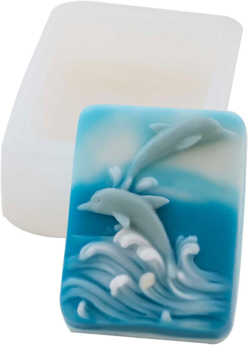 Silicone Soap Mold Dolphin Embossed Handmade Soap Decoration Moulds DIY Plaster Candle Molds Fondant Cake Crafts...