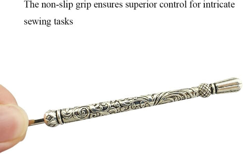HAHIYO Metal Seam Ripper with Classical Engraved Pattern - Ergonomic Non-Slip Handle Sewing Stitch Cutter Thread Unpicker for Quilting Sewing Craf...