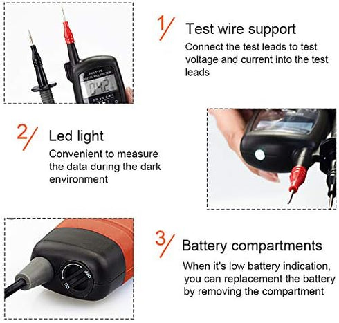 AP-38B Continuity Tester Digital Pen Multimeter, Voltmeter, 60M Ohm Resistance Tester with 2000 Counts for Measuring Voltmeter Resistance Diode Te...