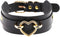 Punk Leather Goth Choker Collar Adjustable Rock PU Leather Choker Necklaces Cosplay Jewelry Vintage Necklaces - Black with Gold Heart...