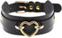 Punk Leather Goth Choker Collar Adjustable Rock PU Leather Choker Necklaces Cosplay Jewelry Vintage Necklaces - Black with Gold Heart...