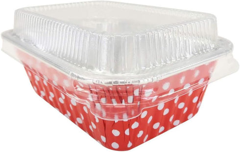 KitchenDance Disposable Aluminum Mini Loaf Pans with LIds - 6 Ounces Rectangular Individual Sized Loaf Pans, Oven Safe Aluminum Foil Baking Pans p...