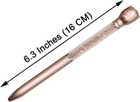 Maydahui 24PCS Rose Ballpoint Pen Retractable Flower Pens Crystal Quicksand Gem Pen Black Ink for School Home Party...